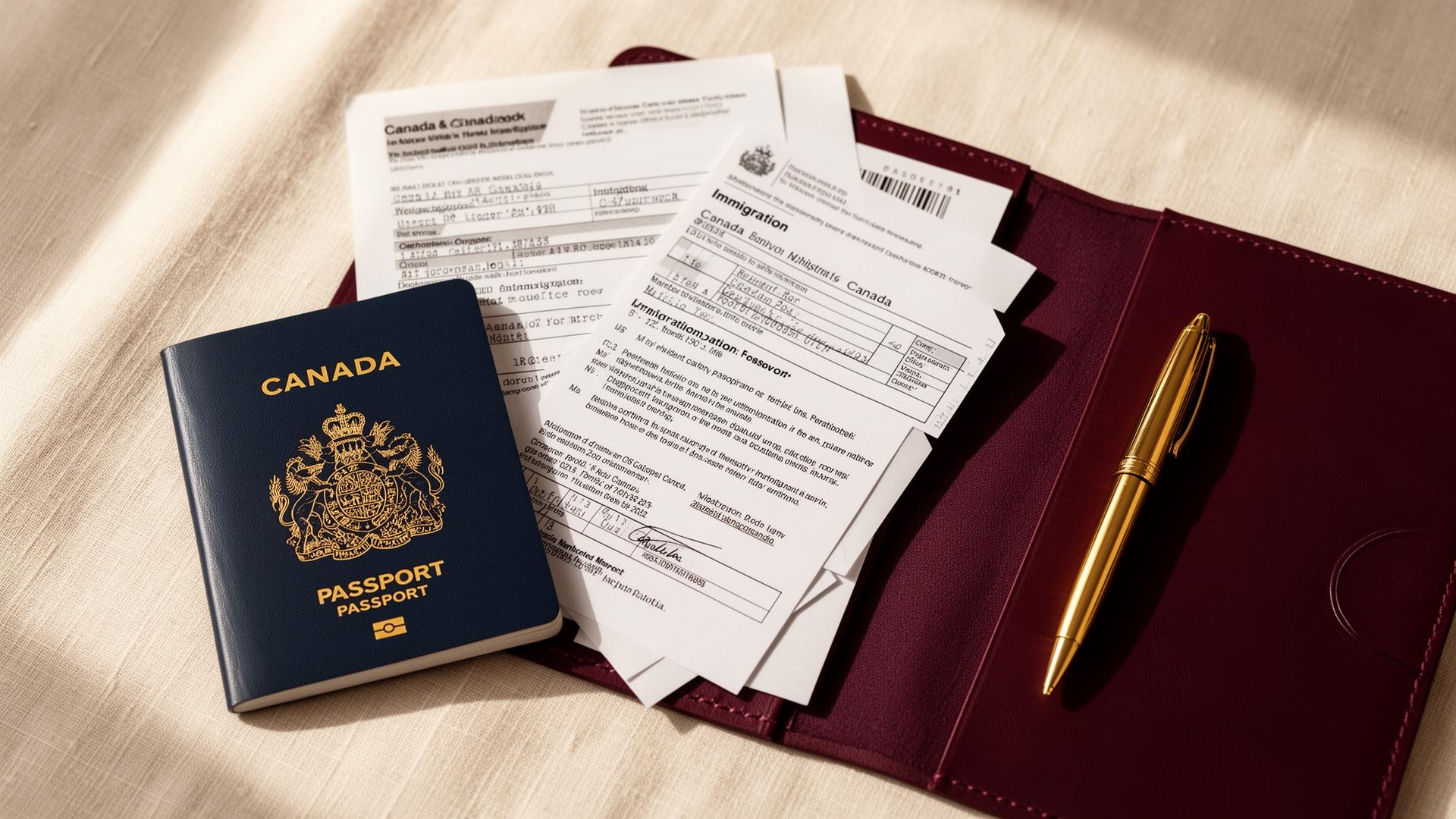 Canadian passport and immigration paperwork